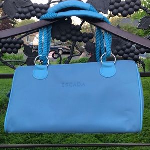 Escada blue light weight lined blue fabric bag OS